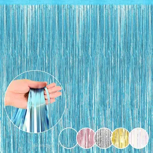 Bulk Themed Foil Curtains - Mermaid/Under Sea/Holographic, Party Supply Curtains thumbnail-1