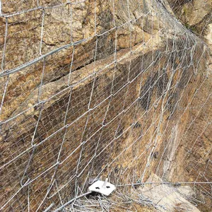 Rhomboic Spider Spiral Rope Slope Stabilization Mesh 30m Roll Length Galvanized Steel Welding Bending for Rock Stabilization thumbnail-1