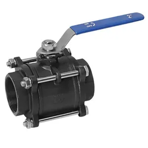 1/2'' 1000PSI 2000Wog CF8 CF8m SS304 SS316 Wcb NPT/BSPT/BSPP Thread Industrial 2PC Stainless Steel Manual Floating Ball Valve thumbnail-2