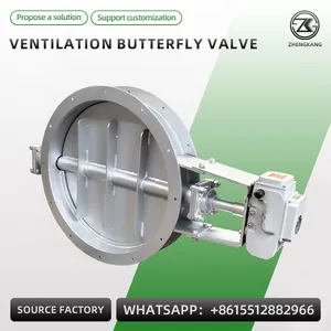 Electric Ventilation Butterfly Valve Heavy Duty Air Duct Control Valve for Industrial Ventilation thumbnail-1
