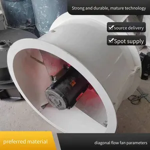 Swf Mixed Flow Ventilator, Pressurized Duct Fan, Made of Fiberglass or Carbon Steel, Suspended Diagonal Flow Fan thumbnail-4