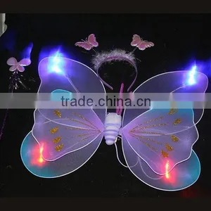 Wholesale Cheap Double Layer Fairy Kids Butterfly Wings Halloween Pink Butterfly Wing for Sale thumbnail-2