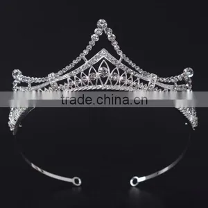 Custom Rhinestone Crystal Large Beauty Pageant Crowns & Tiaras Miss World Tiaras thumbnail-4