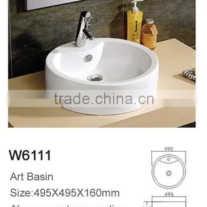 Made in China Ceramic Bathroom Counter Top Round Sink thumbnail-2