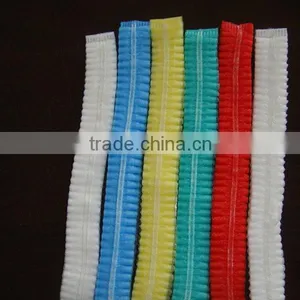 White Green Red Yellow Blue PP 10g/m2 Nonwoven Clip Caps 18" 19" 20" 21" 24" Double Elastic Latex Free thumbnail-1