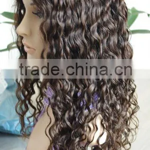 Curly Natural Color Brazilian Virgin Human Hair Silk Top Full Lace Wigs Quality Choice thumbnail-1
