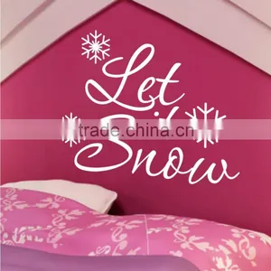 ALFOREVER Christmas Days Decoration Let is Snow Quote Vinyl White Decals thumbnail-6