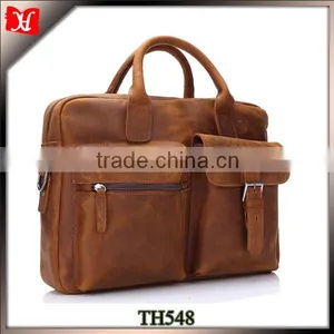 Vintage Cow Leather Laptop Messenger Bag Men Leather Messenger Bag thumbnail-1