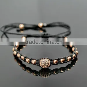 2016 Newest Fashion Beaded Wrap Ball Bracelets, Stainless Steel Jewelry thumbnail-4