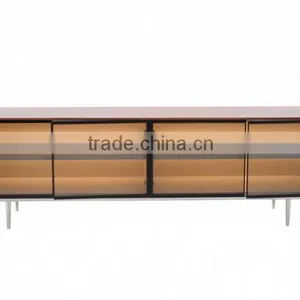 Factory Mahogany Wood Price Modern Living Room Furniture Sideboard With Warm Led Backlight thumbnail-1