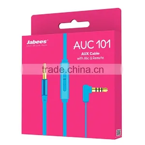 High Quality TPE Flat Stereo Built in Mic Digital Auxiliary Cable thumbnail-6