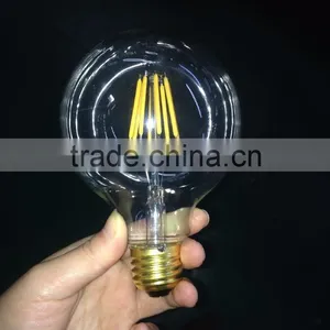 360 Degree G80/G95/G125 6 Watt 4w 8w Led Filament Globe Bulb Light Lamp Brass Base E26 120v USA thumbnail-1