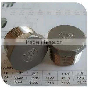 150# Cast 316 BSPT Tapered Thread Plug Pipe Fitting thumbnail-1
