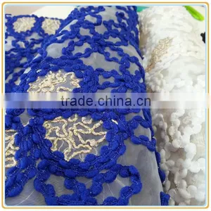 2014 Organza Cord Embroidery Design Fabric thumbnail-1