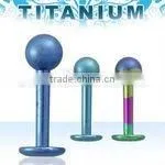 Titanium G5 Anodized14g Labret With 4mm Ball thumbnail-1