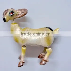 4 Inch Pearl Powder Colorful Goat Plastic Fridge Magnets thumbnail-3