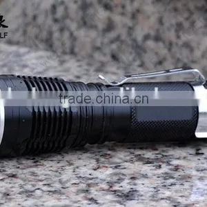 Factory Wholesale LED Mini Flashlight Aluminum Torch Light With Clip thumbnail-3