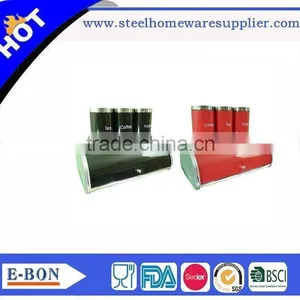 Modern Design Stainless Steel Bread Box and Canister Set thumbnail-1