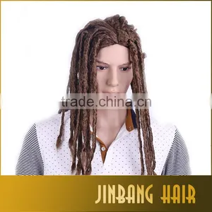 2016 New Style Fashionable Factory Cheap Wholeasale Price Synthetic Hair Dreadlock Wig for Black Man thumbnail-1