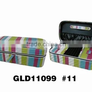 Faux Leather Jewelry Box With Handle Colorful Fashion With Zipper thumbnail-4