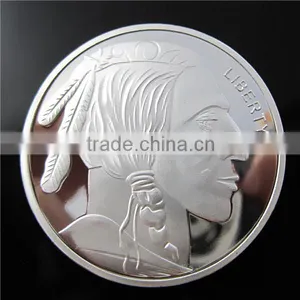 America Bufflo Souvenir Coin / Plated AG 999 Silver Coin / Indian Silver Coin Replica thumbnail-1