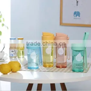 Bpa Free Water Bottle /plastic Sports Bottle With Straw/travel Mug thumbnail-2