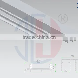 High Quality Double Top and Bottom Track Wardrobe Sliding Door Alloy Profile thumbnail-2