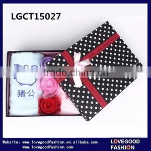 100% Cotton Plain Dyed Lover's Gift Lovely Box Towels Set thumbnail-3
