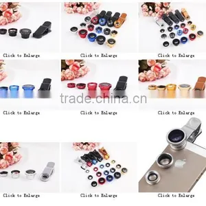 Different Colors Universal 3 in 1 Camera Lens 0.67x Wide Angle+macro+fish Eye for Cell Phone/ip/pad/notebook PC for Gift thumbnail-2