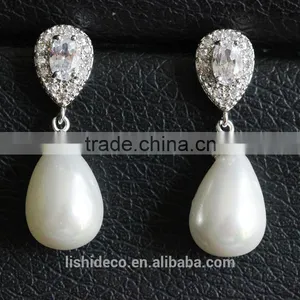 Latest Design Diamond Earring Zircon Earring Jewelry Wholesale Pearl Earring thumbnail-1