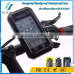 Bike Handlebar Bicycle Motorcycle Mount Holder TPU Silicone Dustproof Shockproof Waterproof Case for IPhone Plus 6 6S 5.5 Inch thumbnail-1