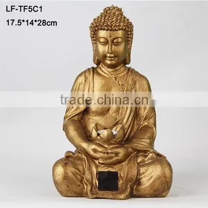 Gold Buddha Statue Solar Garden Lighting thumbnail-1