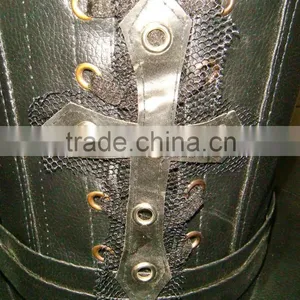 BLACK LEATHER STEAM-PUNK GOTHIC CORSET MEN'S & WOMEN' TOP HAT thumbnail-3