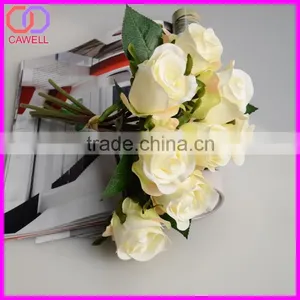 Wholesale White Artificial Silk Roses Flowers thumbnail-1
