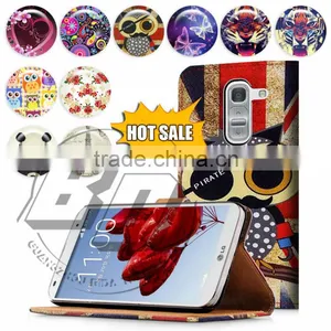 For LG Optimus G Pro 2 High Quality Print Card Holder Flip PU Folio Wallet Leather Case Cover Moible Phone Csae thumbnail-1