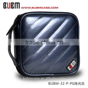 Grey BUBM 32 Capacity PU Leather Cover CD Case CD Box DVD Case CD-ROM Holder Car Disc Case thumbnail-1