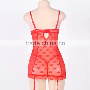 2016 In Stock Transparent Sexy Plus Size Lingerie thumbnail-5
