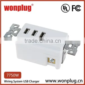 5V/3100mA 3 USB Ports Wall Socket Charger Electrical Power Outlet Panel Plate thumbnail-1