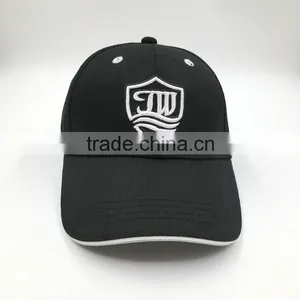 Custom Design 6 Panel Embroidered Black Cotton Baseball Cap thumbnail-2