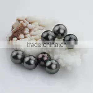 10.5-11mm AA Natural Real Peacock Green Tahitian Loose Pearl thumbnail-3