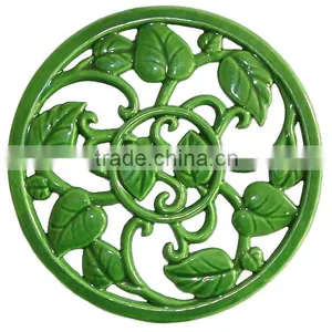 Green Leave Leave Cast Iron Cooking Trivet thumbnail-1