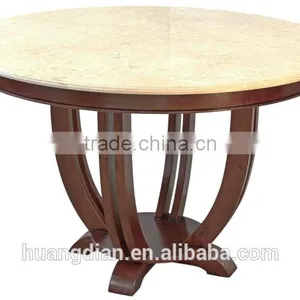 Wholesale Modern Round Table Top Wood Base Restaurant Dining Table thumbnail-1