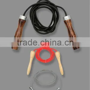 Leather Cord Wooden Handle Skipping Rope thumbnail-1