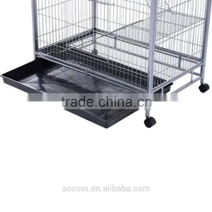 Pawhut 59" Indoor Hutch Small Animal Pet Cage With Stand - Black thumbnail-1