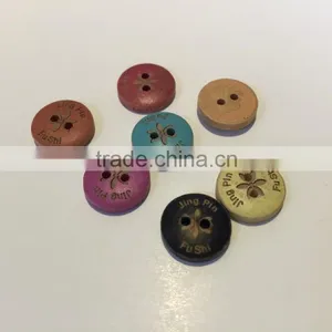 Laser Engraved 2 Holes Black Wooden Buttons for Garment thumbnail-1