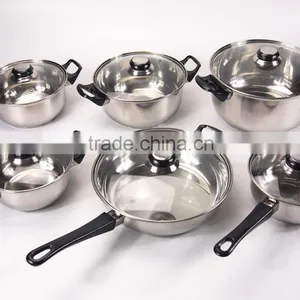 12pcs Cooking Pots Stainless Steel Non-stick Cookware Set With Glass Lid thumbnail-2