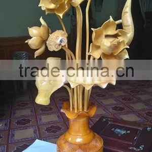 Cheap Wooden Vase for Home Decoration, Lotus Flower Vase thumbnail-1