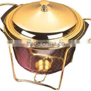 Round Soup Warmers With Golden Stand thumbnail-1