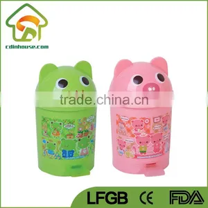 Pig Frog Plastic Foot Pedal Children Trash Can thumbnail-1