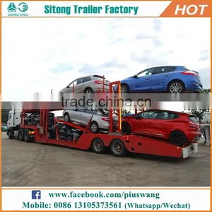 China Factory 2 or 3 Axles Vehicle Transport Car Carrier Semi Trailer for Auto Transportation thumbnail-1
